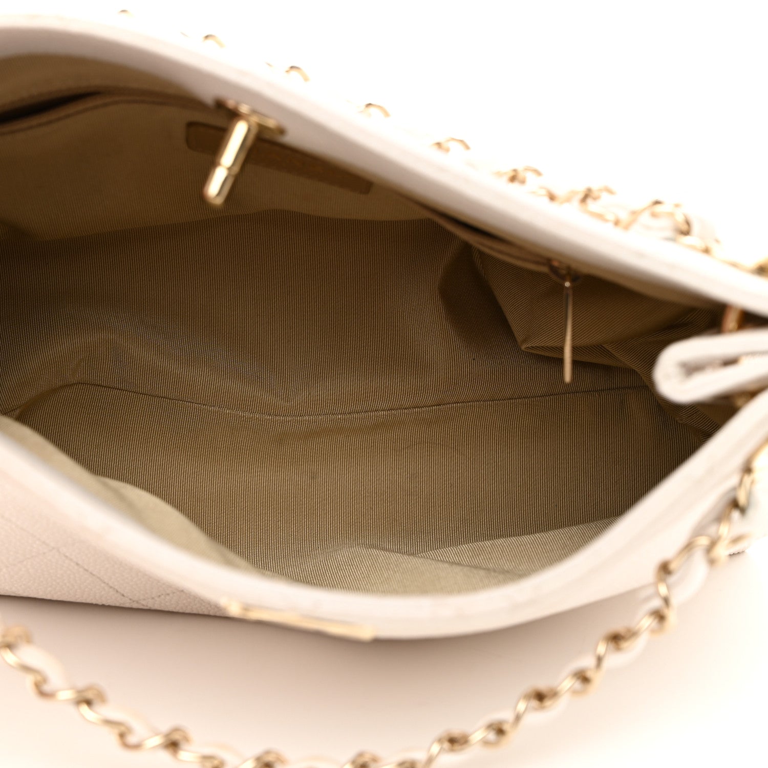 Chanel Caviar Quilted City Walk Hobo White 5 of 14