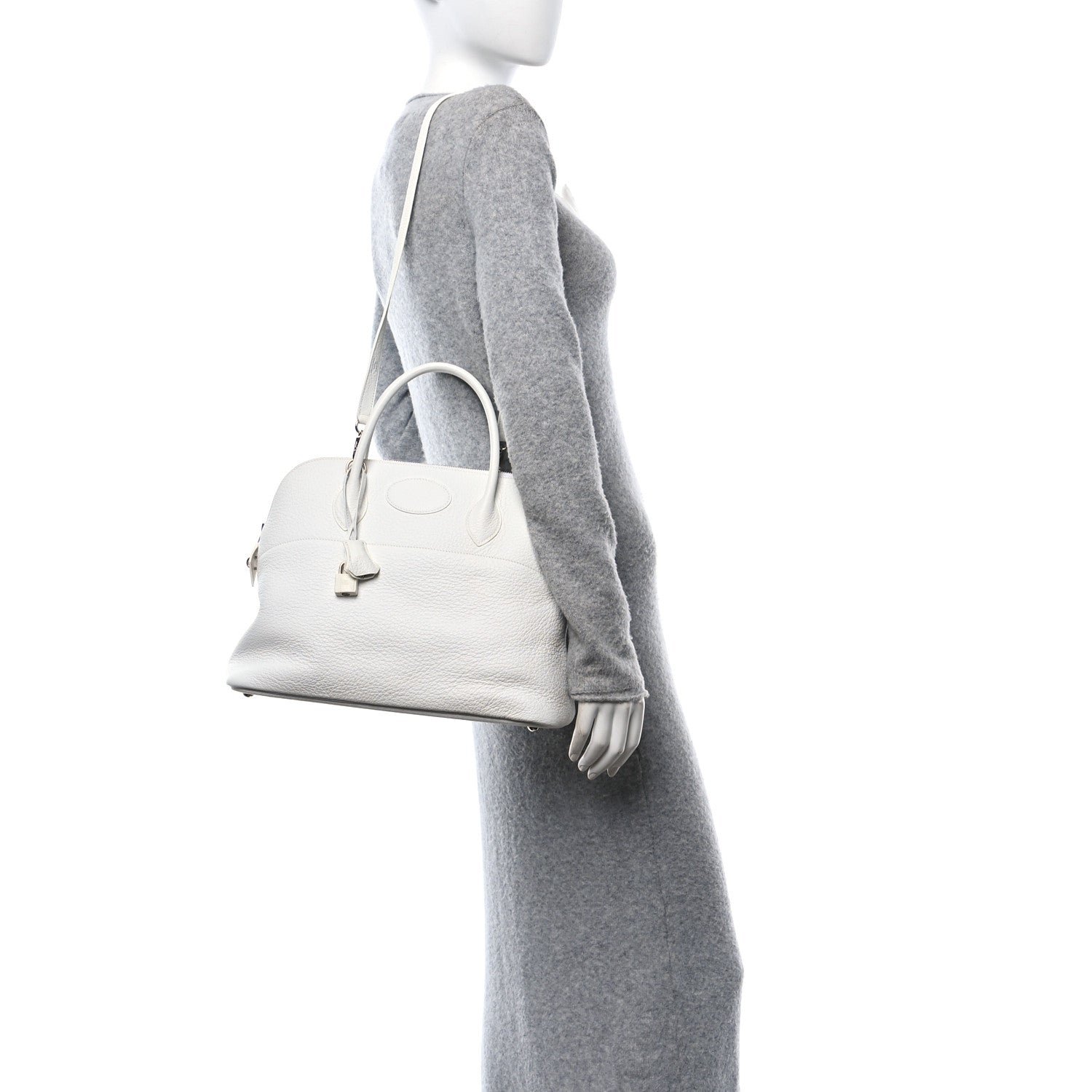 Hermes Taurillon Clemence Bolide 35 White 2 of 10