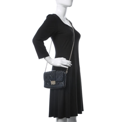 Christian Dior Patent Cannage New Lock Pouch Navy Blue 2 of 10