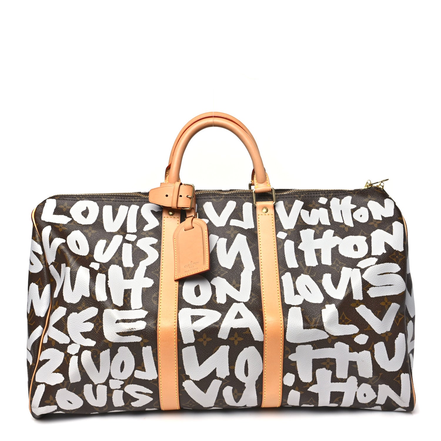 Louis Vuitton Monogram Graffiti Keepall 50 Silver 1 of 9