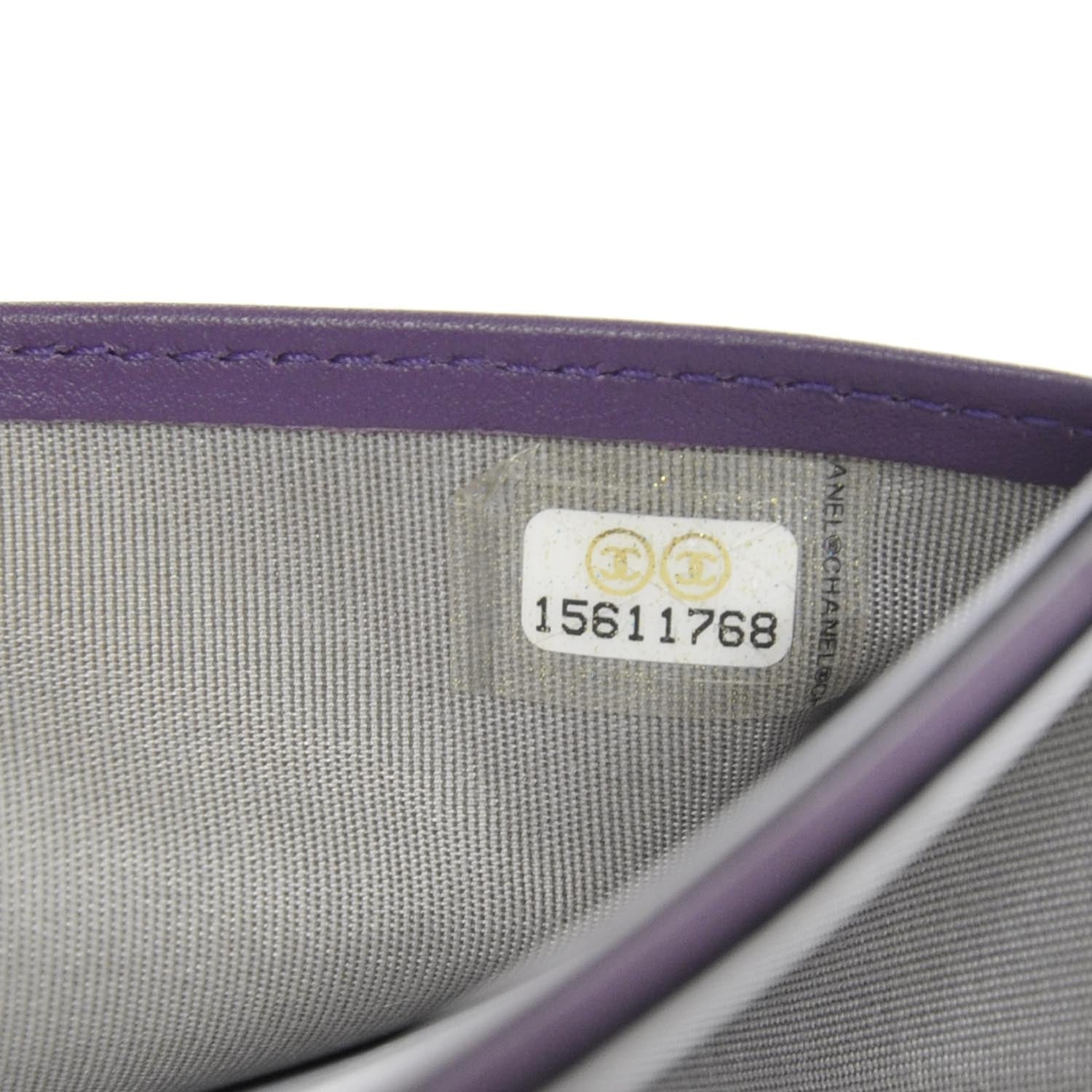 Chanel Patent Quilted Large Flap Wallet Purple 12C 8 of 9