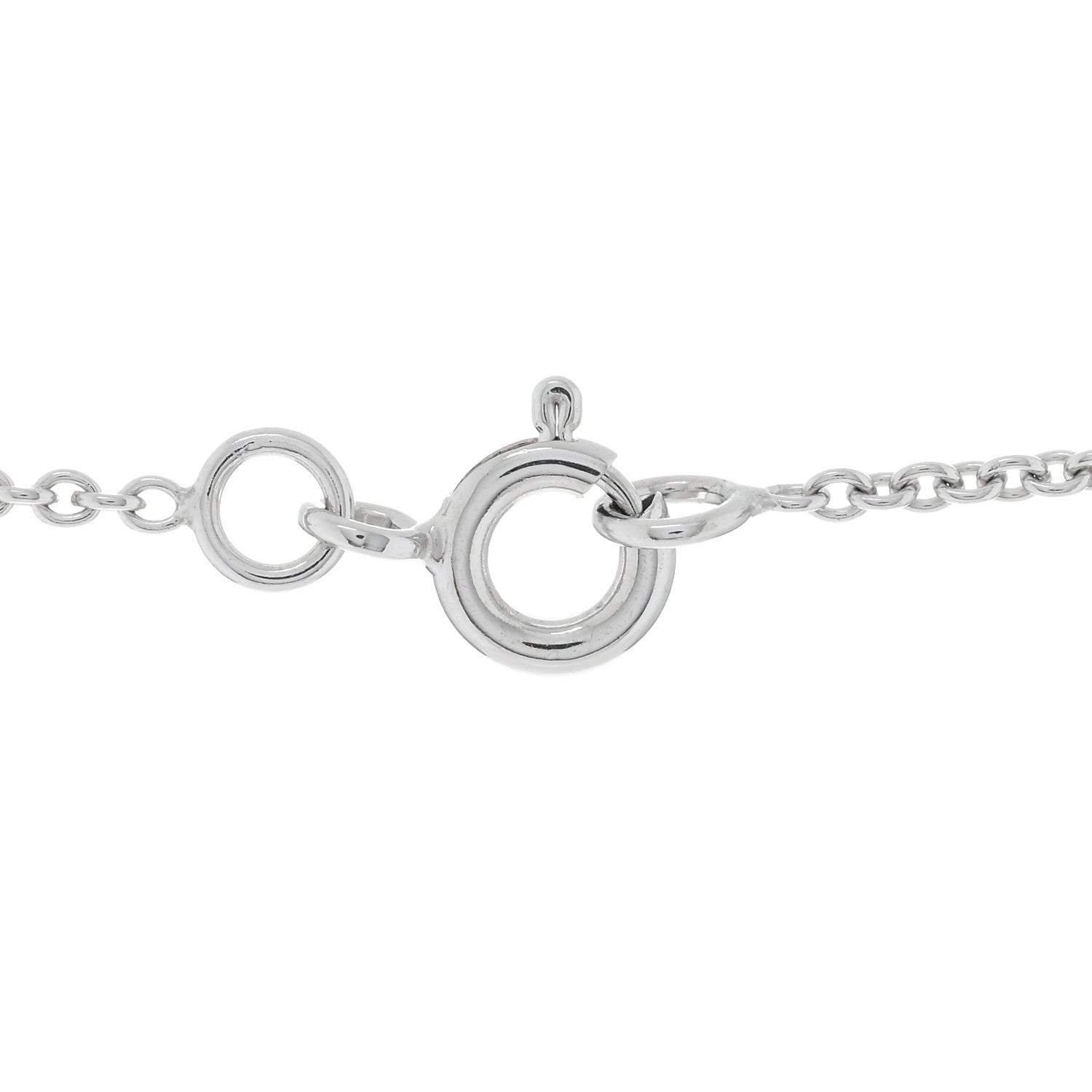 Hermes 18K White Gold Diamond Finesse Pendant Necklace 4 of 6