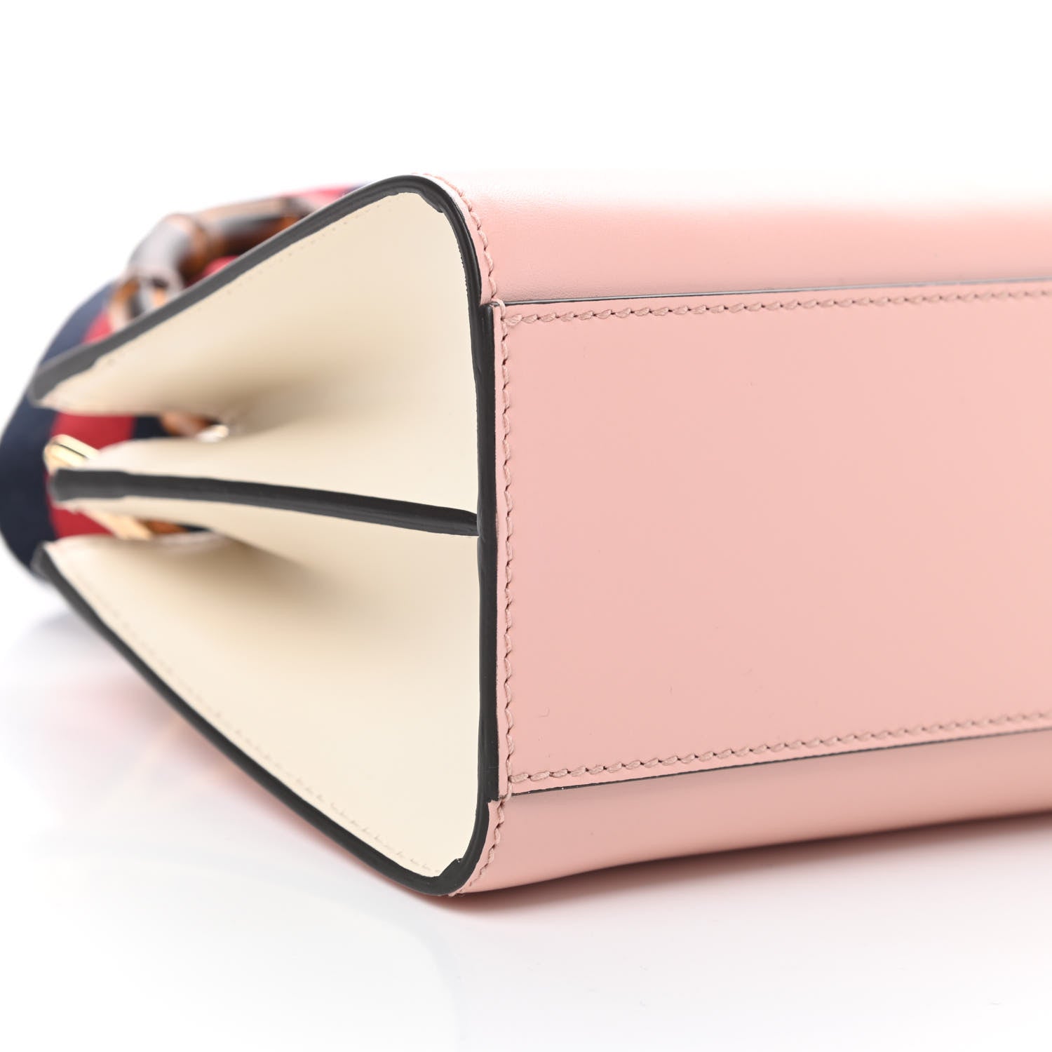 Gucci Nappa Bamboo Web Mini Nymphaea Top Handle Bag Perfect Pink Mystic White 10 of 12