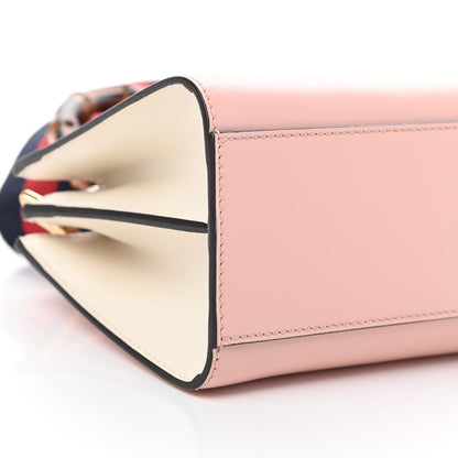 Gucci Nappa Bamboo Web Mini Nymphaea Top Handle Bag Perfect Pink Mystic White 10 of 12
