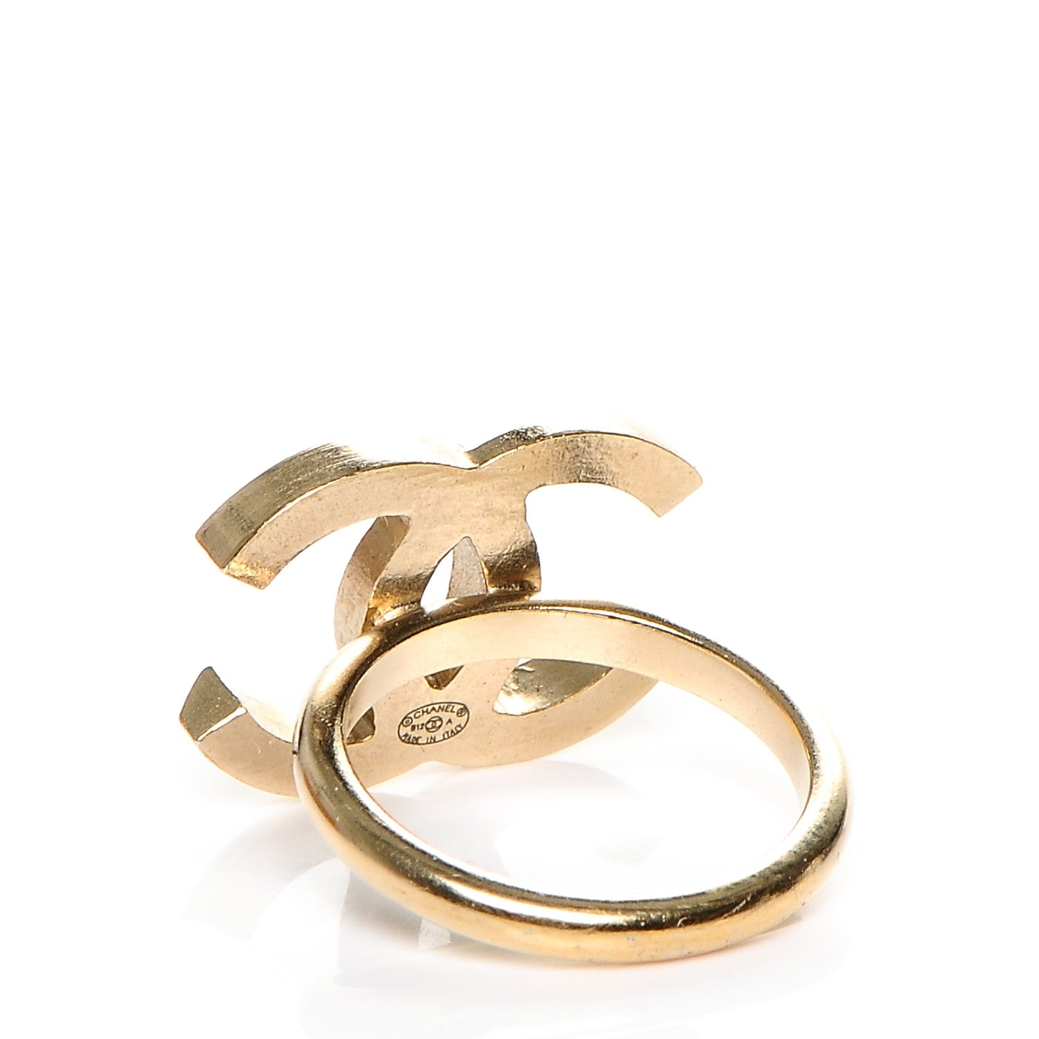 Chanel Crystal CC Ring Size 6 Black Gold 3 of 4