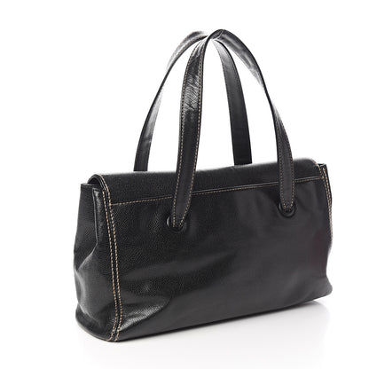 Chanel Caviar CC Stitched Flap Shoulder Bag Black 2 of 9
