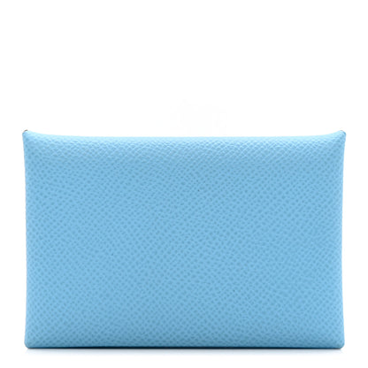 Hermes Epsom Calvi Card Case Celeste 1 of 7