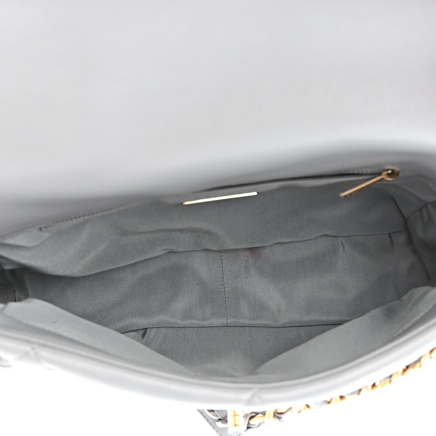 Lambskin Quilted Large Chanel 19 Flap Grey