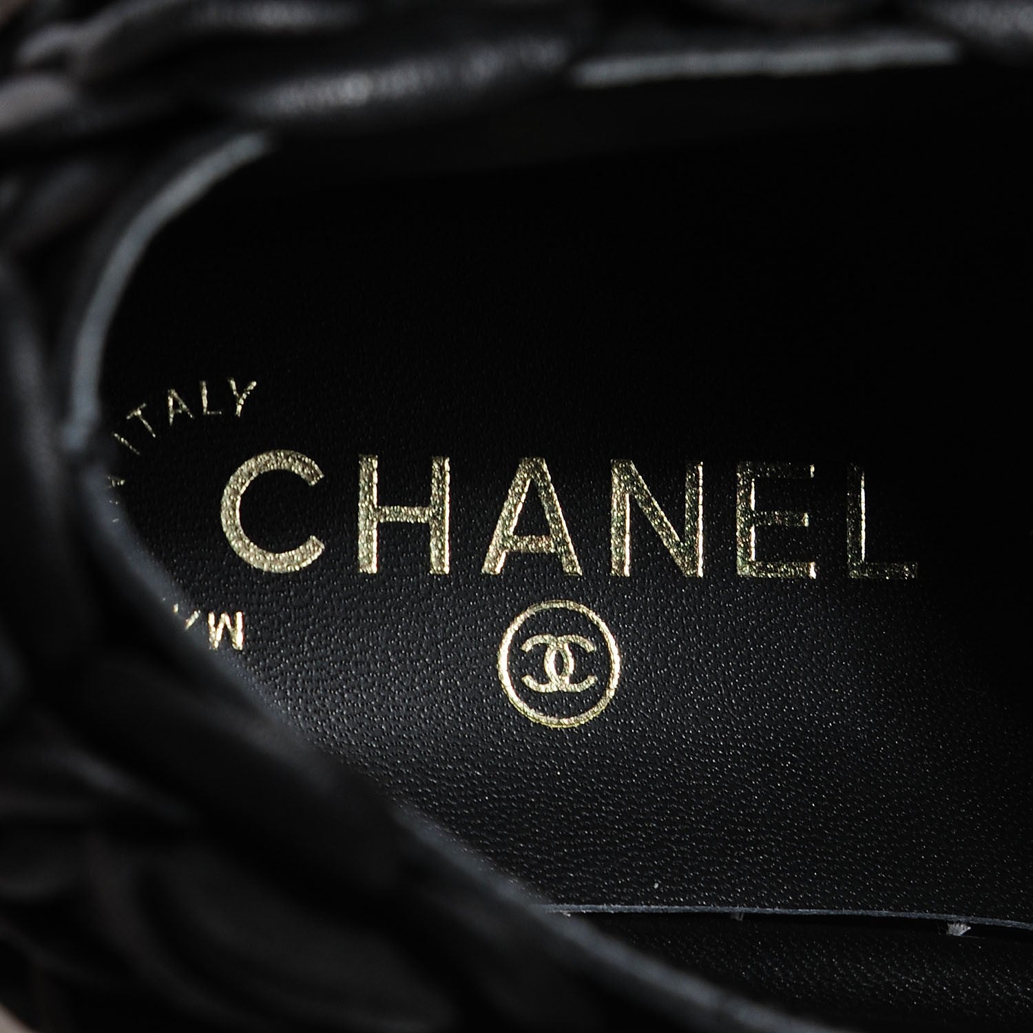Chanel Calfskin Camellia High Top Sneakers 36 Black 5 of 7