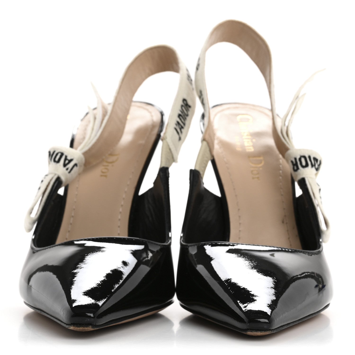 Christian Dior Patent Ribbon J'Adior Slingback 100mm Pumps 37 Black 3 of 11