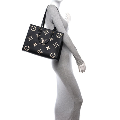 Louis Vuitton Empreinte Monogram Giant Onthego MM Black Beige 2 of 10