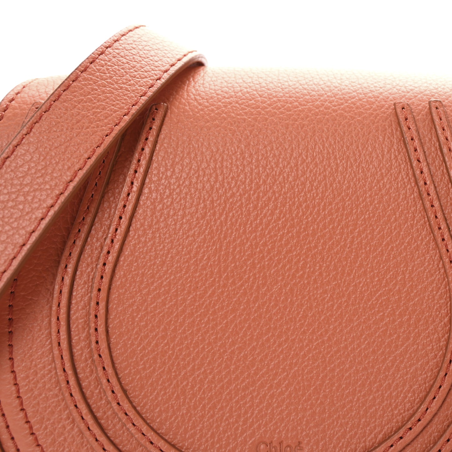 Grained Calfskin Small Marcie Saddle Bag Orange