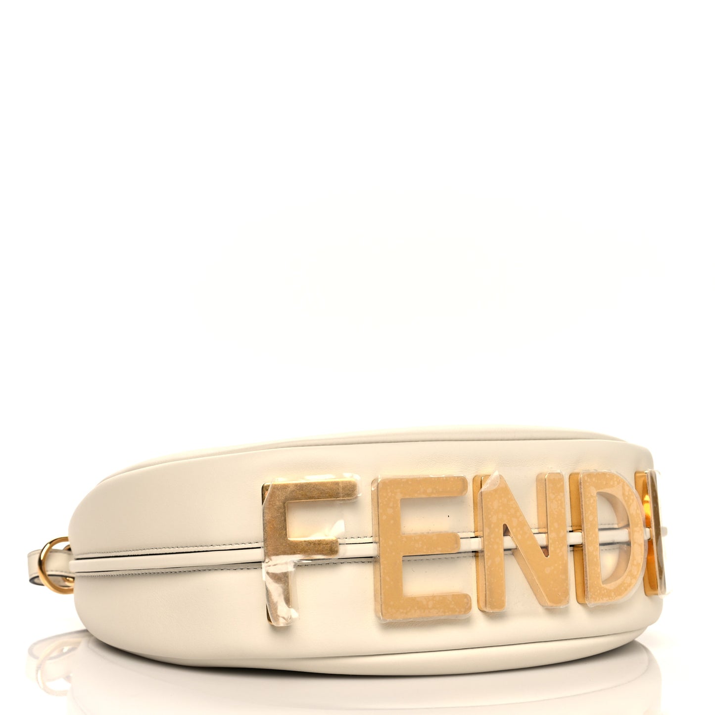 Vitello Grace Matte Small Fendigraphy Hobo Bag White Ice