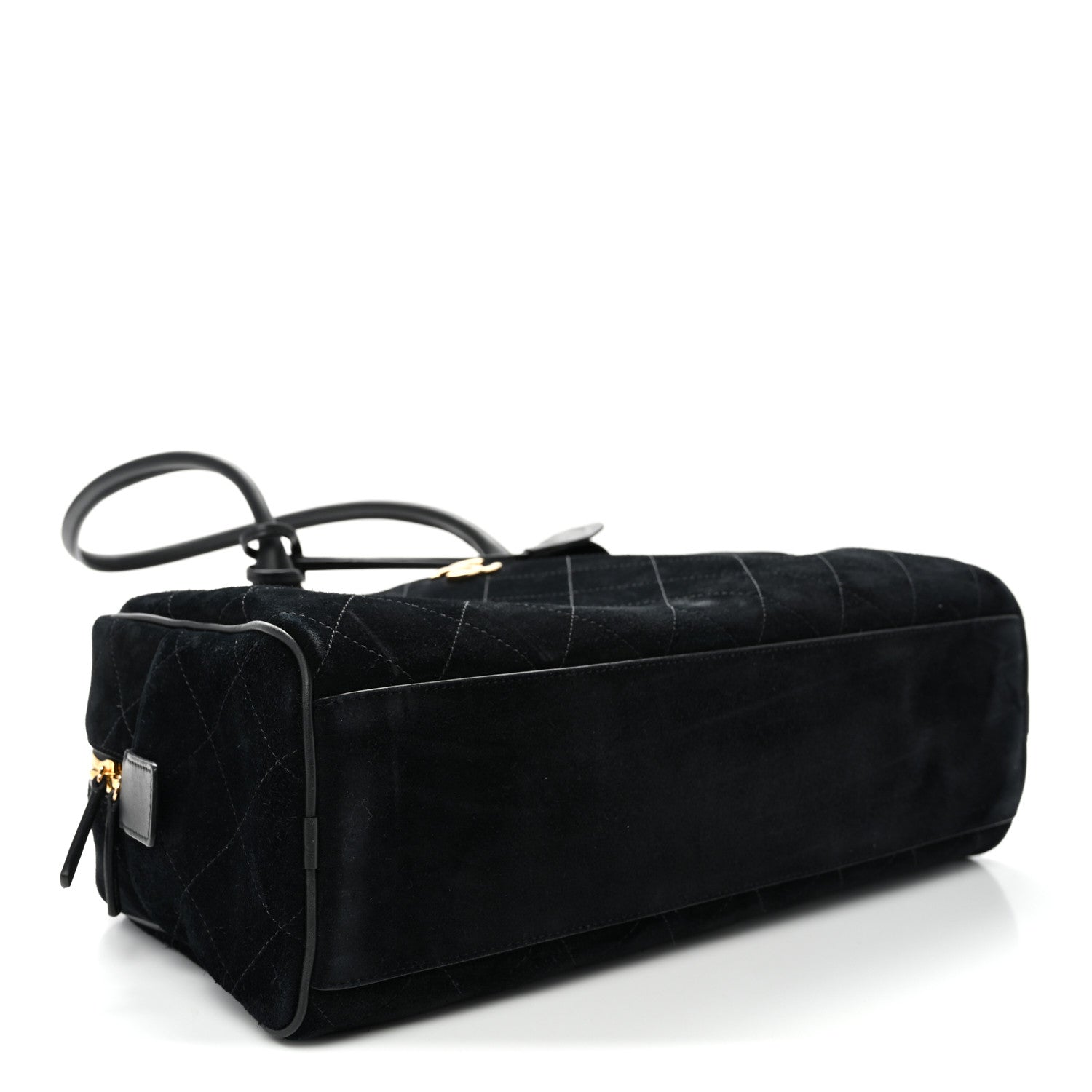 Chanel Suede Calfskin Large Perfect Bowling Bag Black 4 of 12