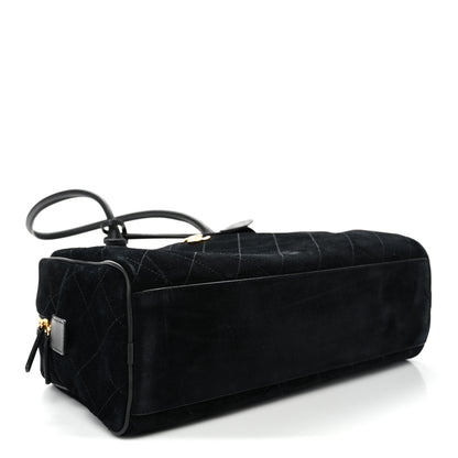 Chanel Suede Calfskin Large Perfect Bowling Bag Black 4 of 12