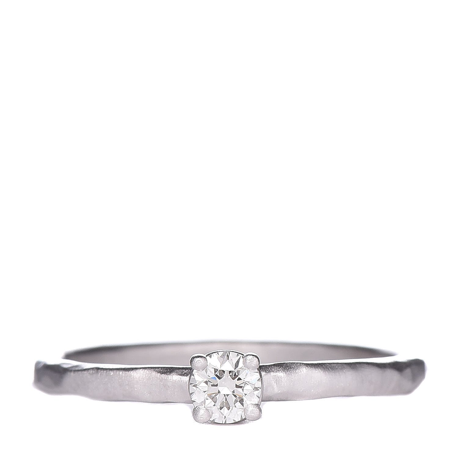 Tiffany 18K White Gold Diamond .17ct Paloma Picasso Hammered Solitaire Ring 54 7 1 of 6