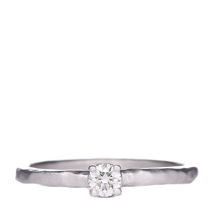 Tiffany 18K White Gold Diamond .17ct Paloma Picasso Hammered Solitaire Ring 54 7 1 of 6