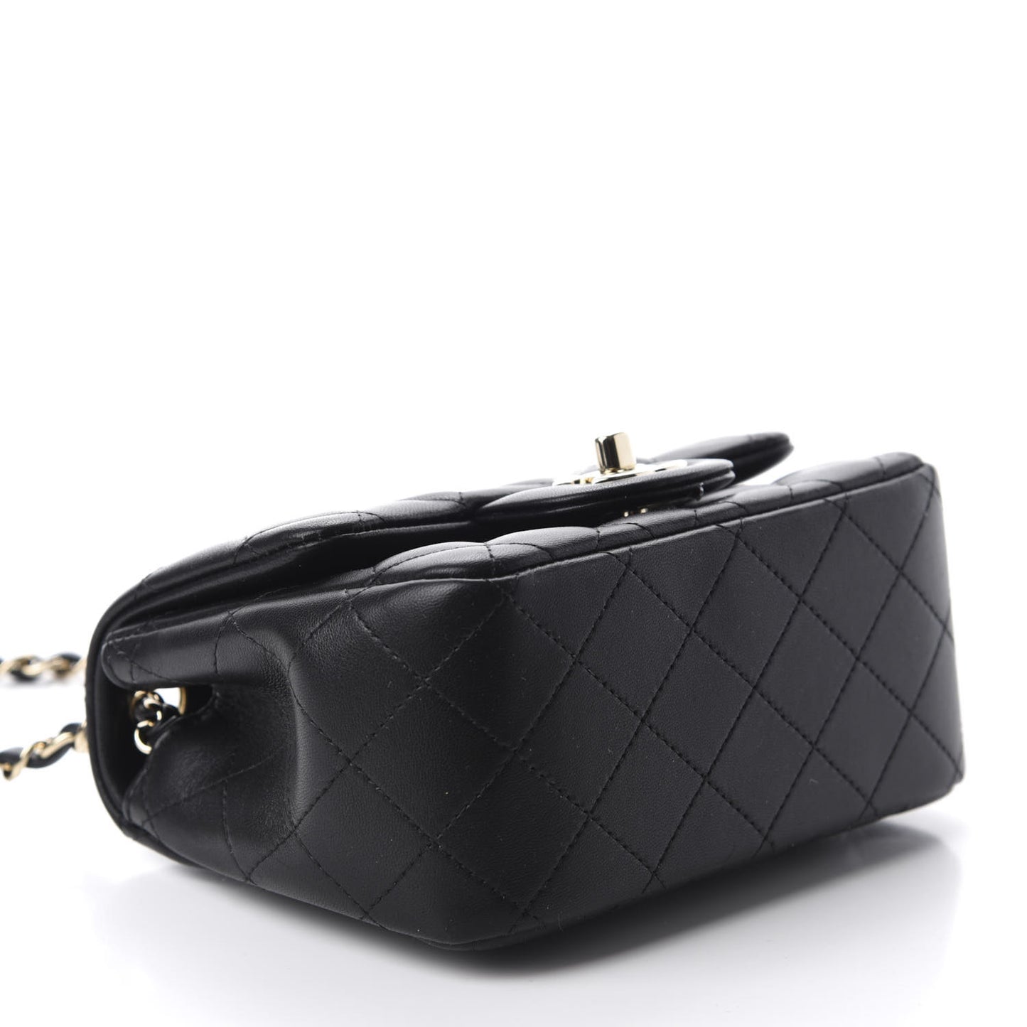 Lambskin Quilted Mini Square Flap Black