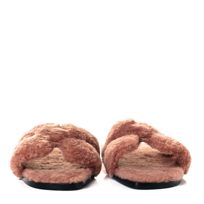 Hermes Woolskin Oran Sandals 36 Rose Aube 2 of 9