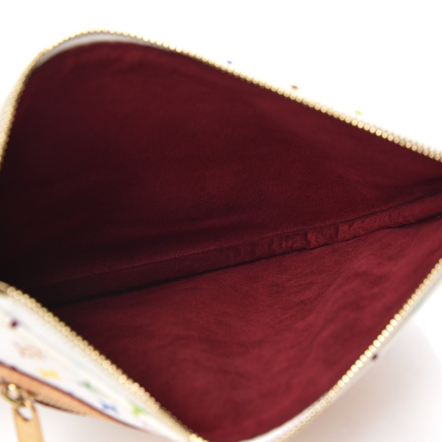 Monogram Multicolor Pochette Plate GM White