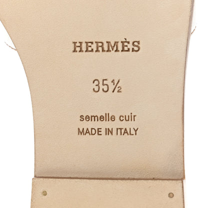 Hermes Box Calfskin Oran Sandals 35.5 White 6 of 10