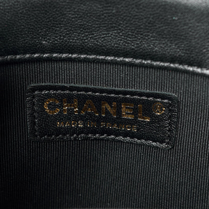 Chanel Lambskin Quilted Crush on Chains Drawstring Small Bucket Bag Black 6 of 10