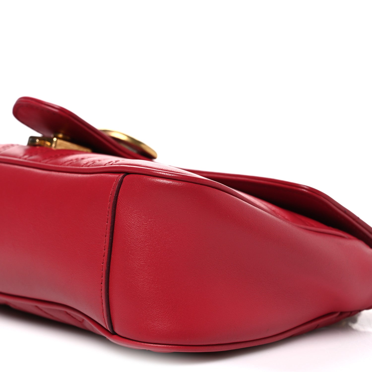 Gucci Calfskin Matelasse Small GG Marmont Shoulder Bag Hibiscus Red 10 of 11