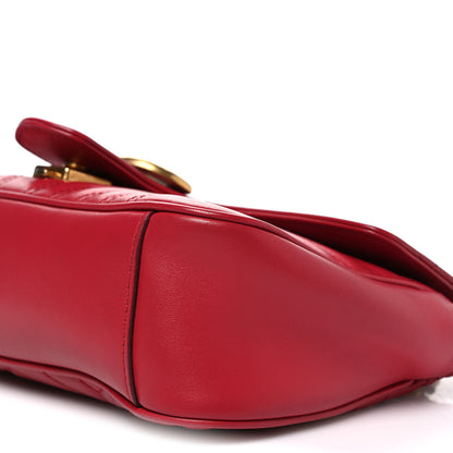 Gucci Calfskin Matelasse Small GG Marmont Shoulder Bag Hibiscus Red 10 of 11