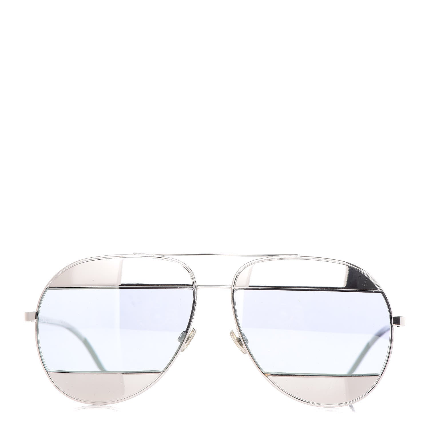 Christian Dior Split 1 Aviator Sunglasses Silver Blue 2 of 7