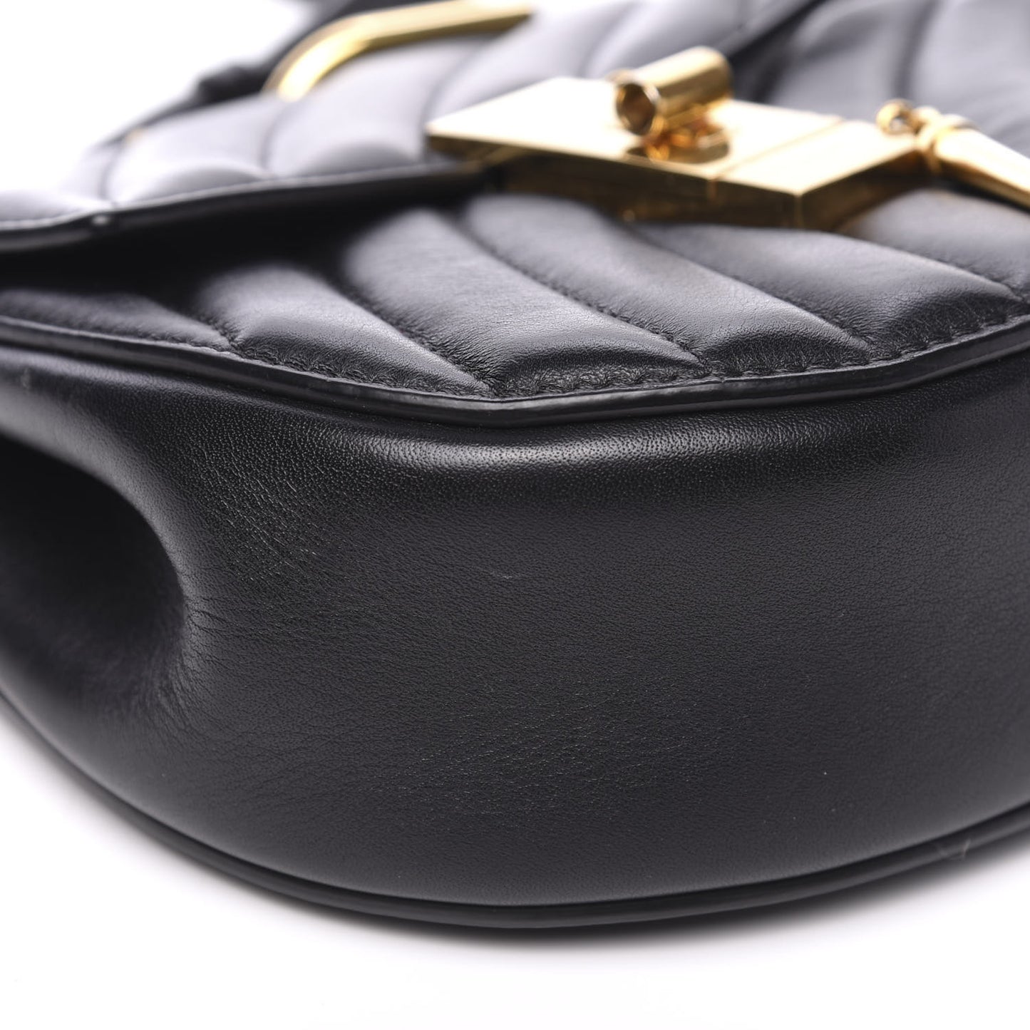 Calfskin Quilted Nano Drew Bijou Shoulder Bag Black