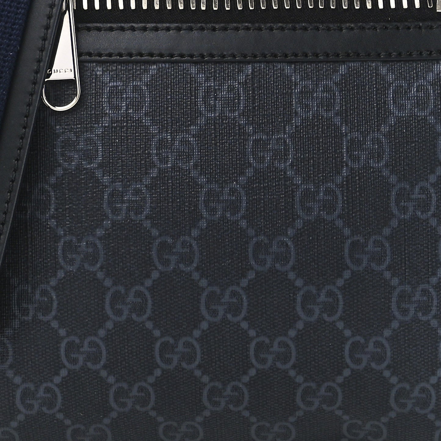 GG Supreme Monogram Web Small Flat Messenger Bag Black Grey