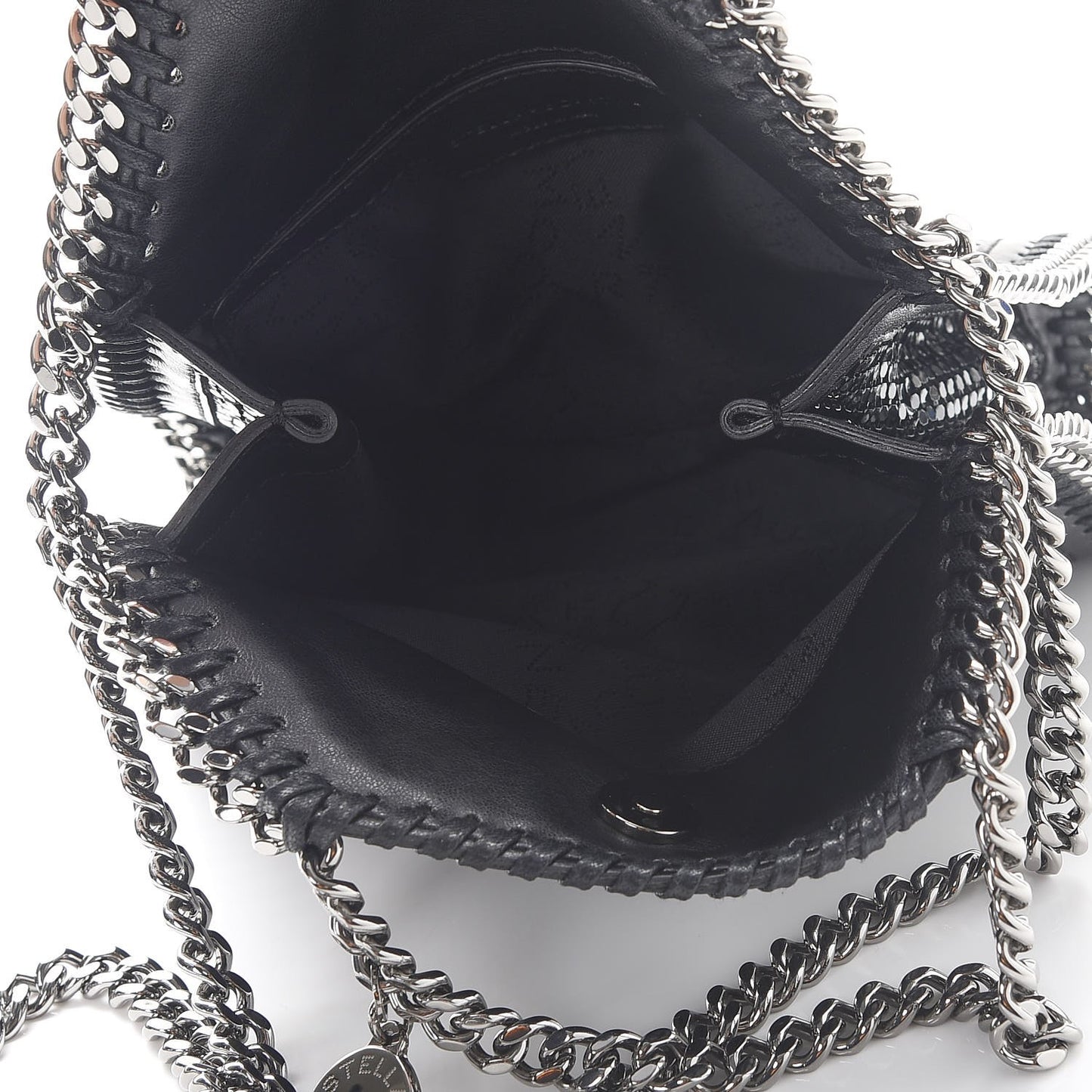 Crystal Stones Tiny Fold Over Falabella Black