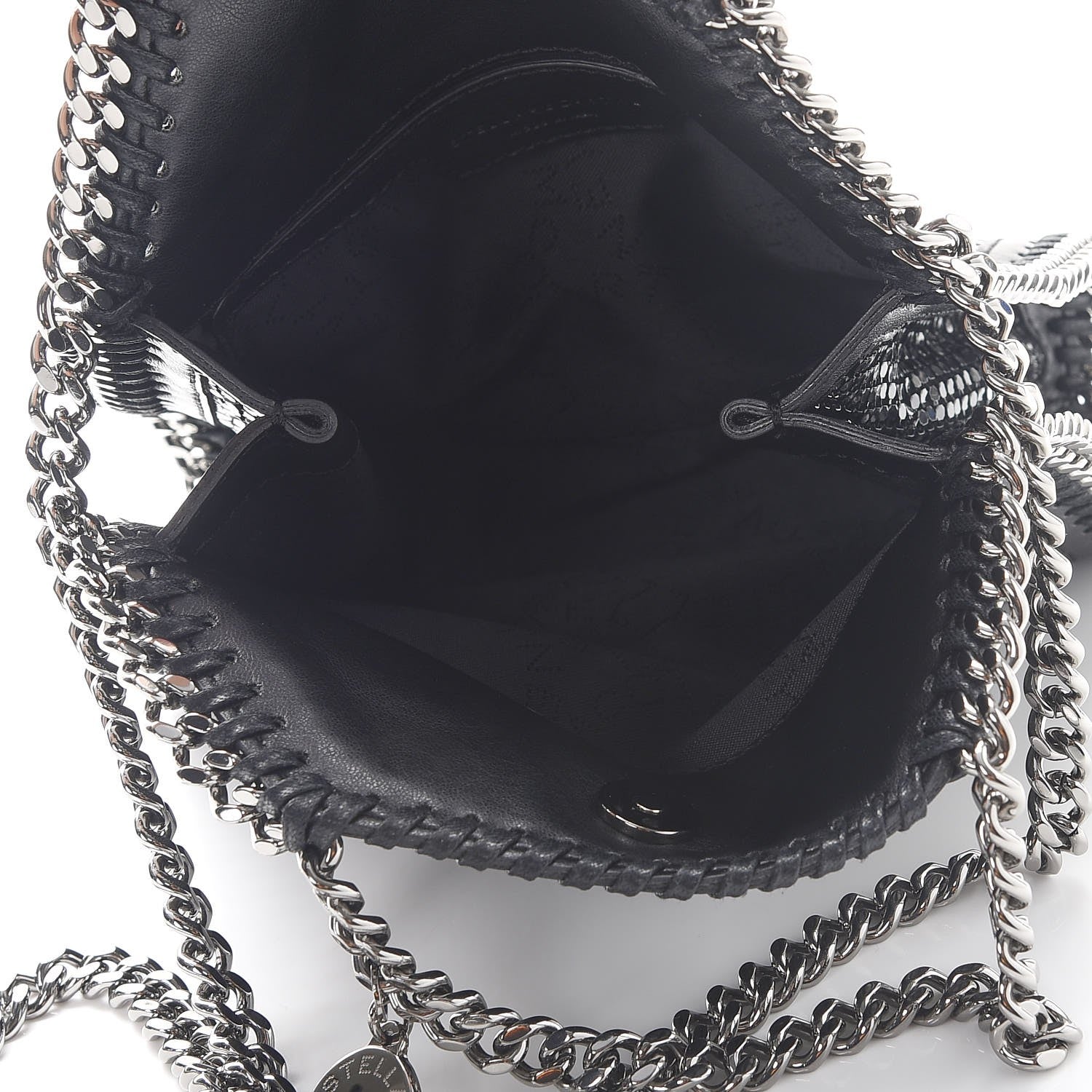 Stella McCartney Crystal Stones Tiny Fold Over Falabella Black 6 of 11