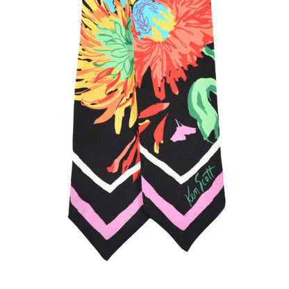 Gucci X KEN SCOTT Silk Twill Jennina Neck Bow Scarf Black Pink 2 of 3