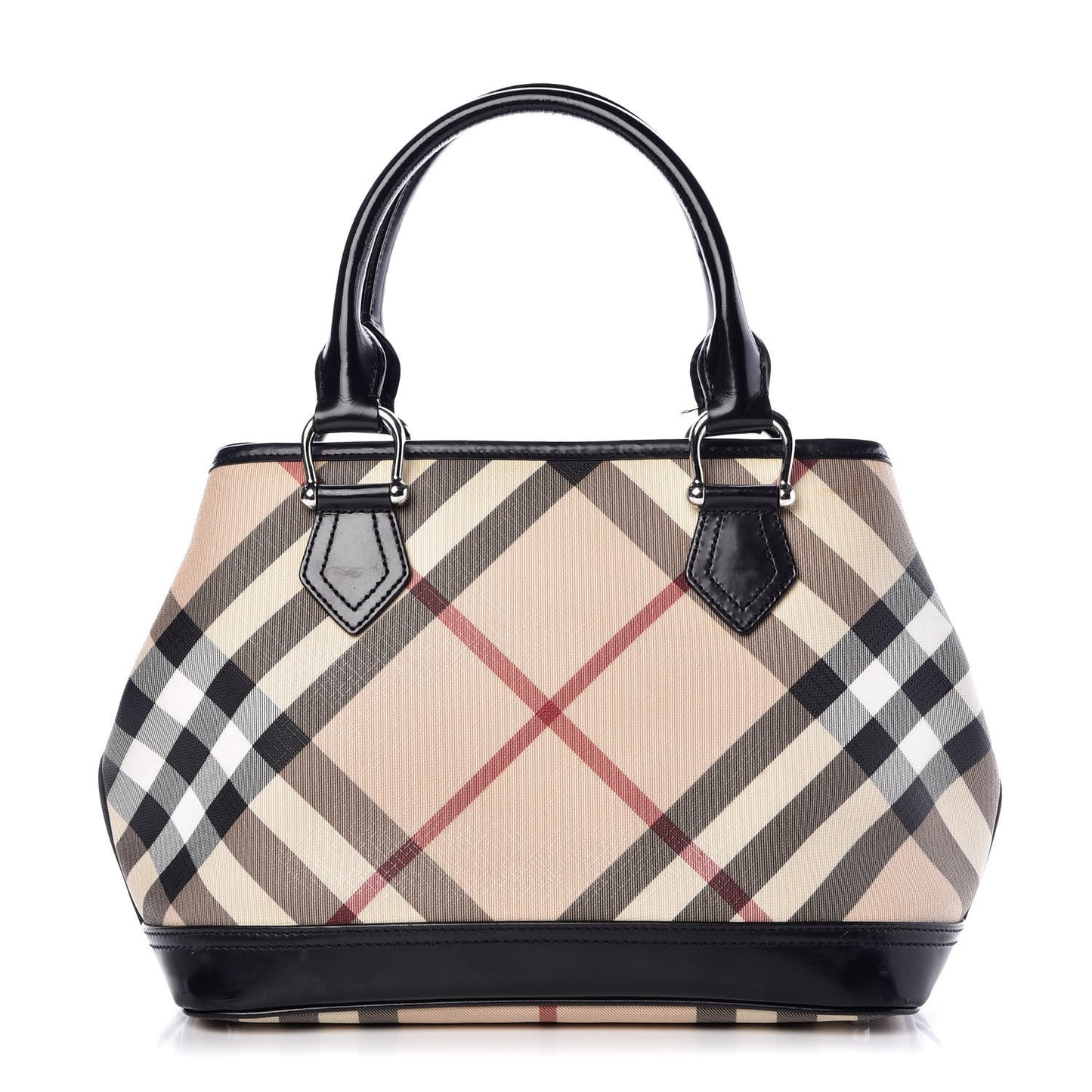 Patent Supernova Check Tote Black