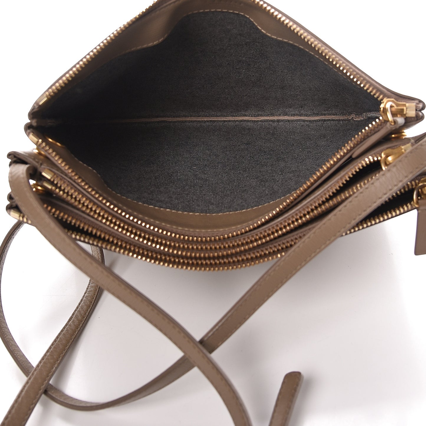 Lambskin Large Trio Crossbody Bag Taupe