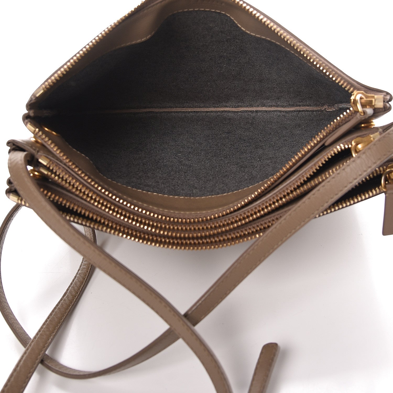 Celine Lambskin Large Trio Crossbody Bag Taupe 5 of 14