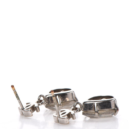 Chanel CC Crystal Drop Earrings Silver 3 of 6