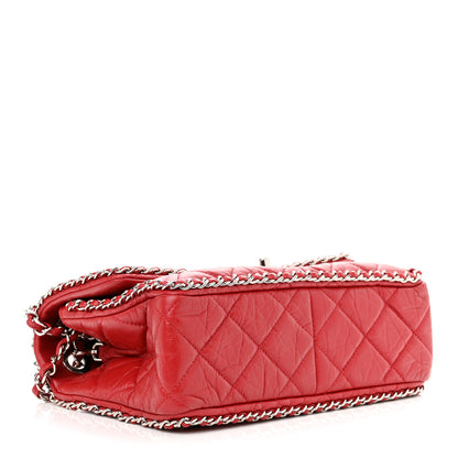 Chanel Crumpled Calfskin Medium Chain All Over Flap Red 4 of 10