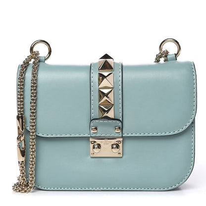 Valentino Garavani Vitello Small Glam Lock Rockstud Flap Light Blue 1 of 12