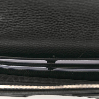 Gucci Dollar Calfskin Enamel Monochrome Mini GG Marmont Chain Wallet Black 5 of 8