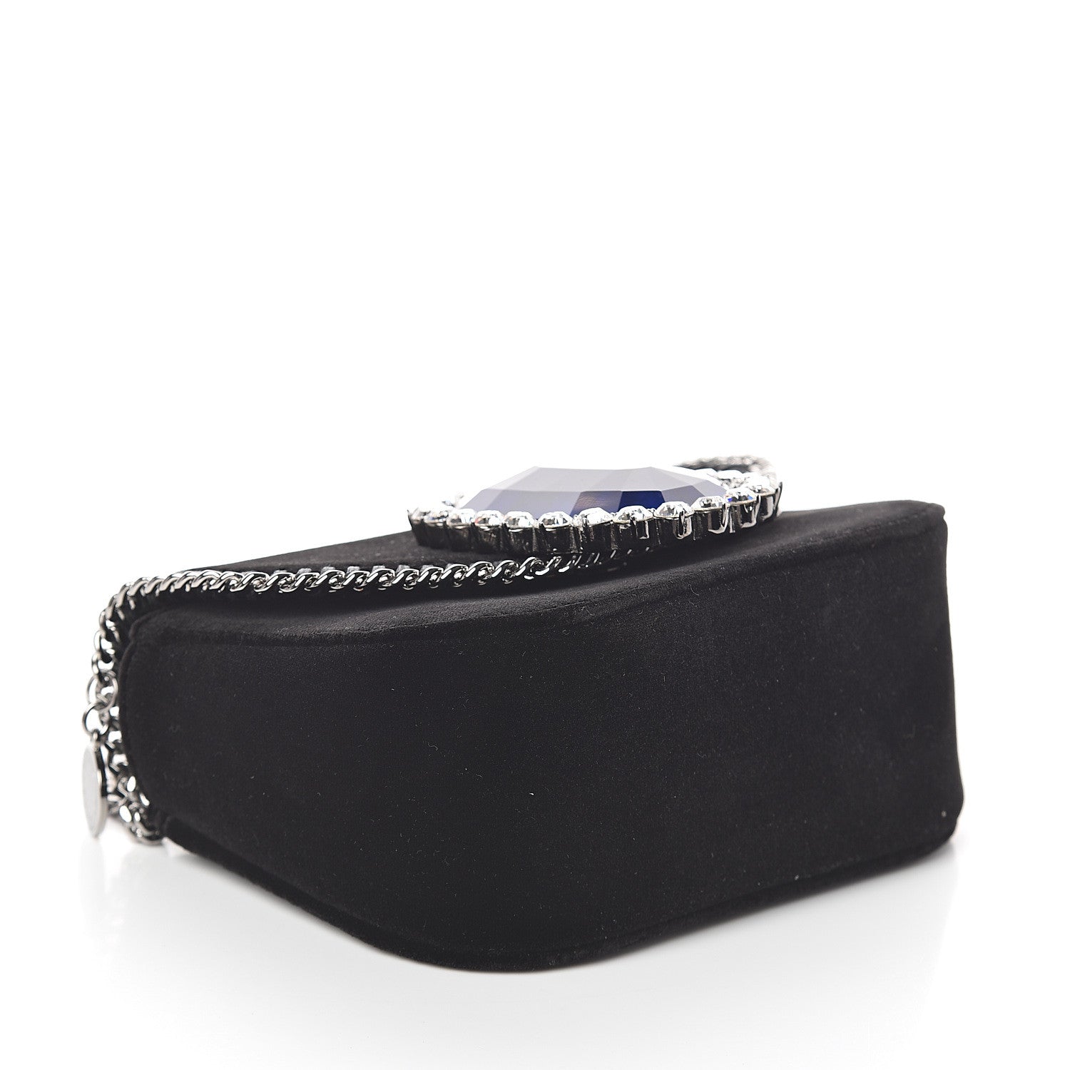 Stella McCartney Velvet Crystal Princess Diana Falabella Box Shoulder Bag Black 3 of 8