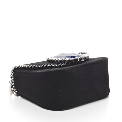 Stella McCartney Velvet Crystal Princess Diana Falabella Box Shoulder Bag Black 3 of 8