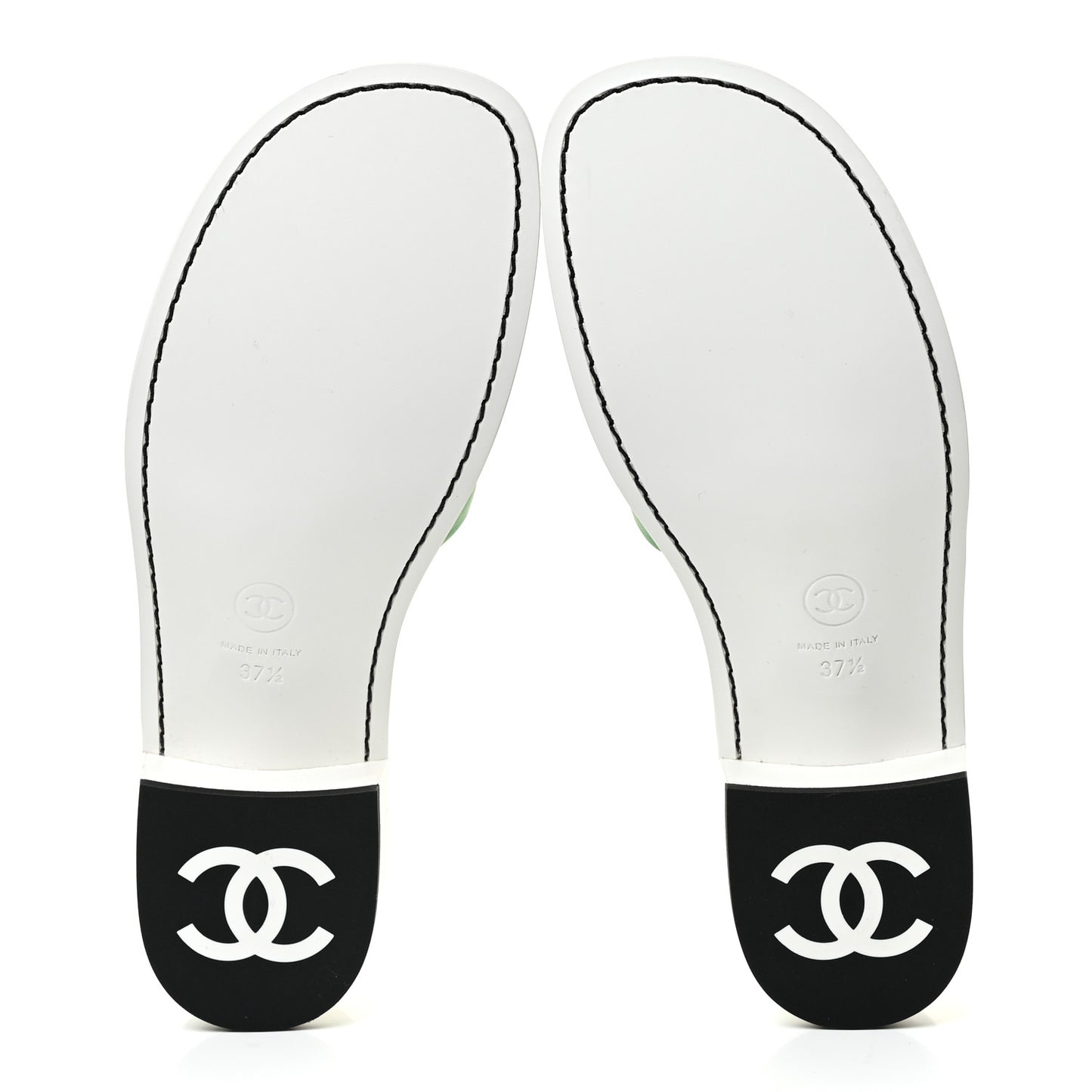 Lambskin CC Mules 37.5 White Green
