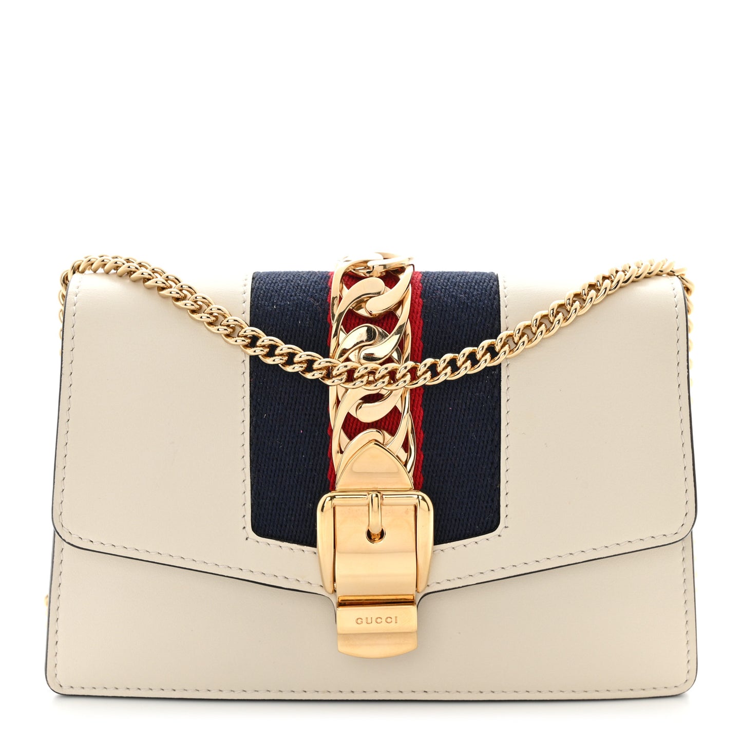 Calfskin Super Mini Sylvie Chain Shoulder Bag White