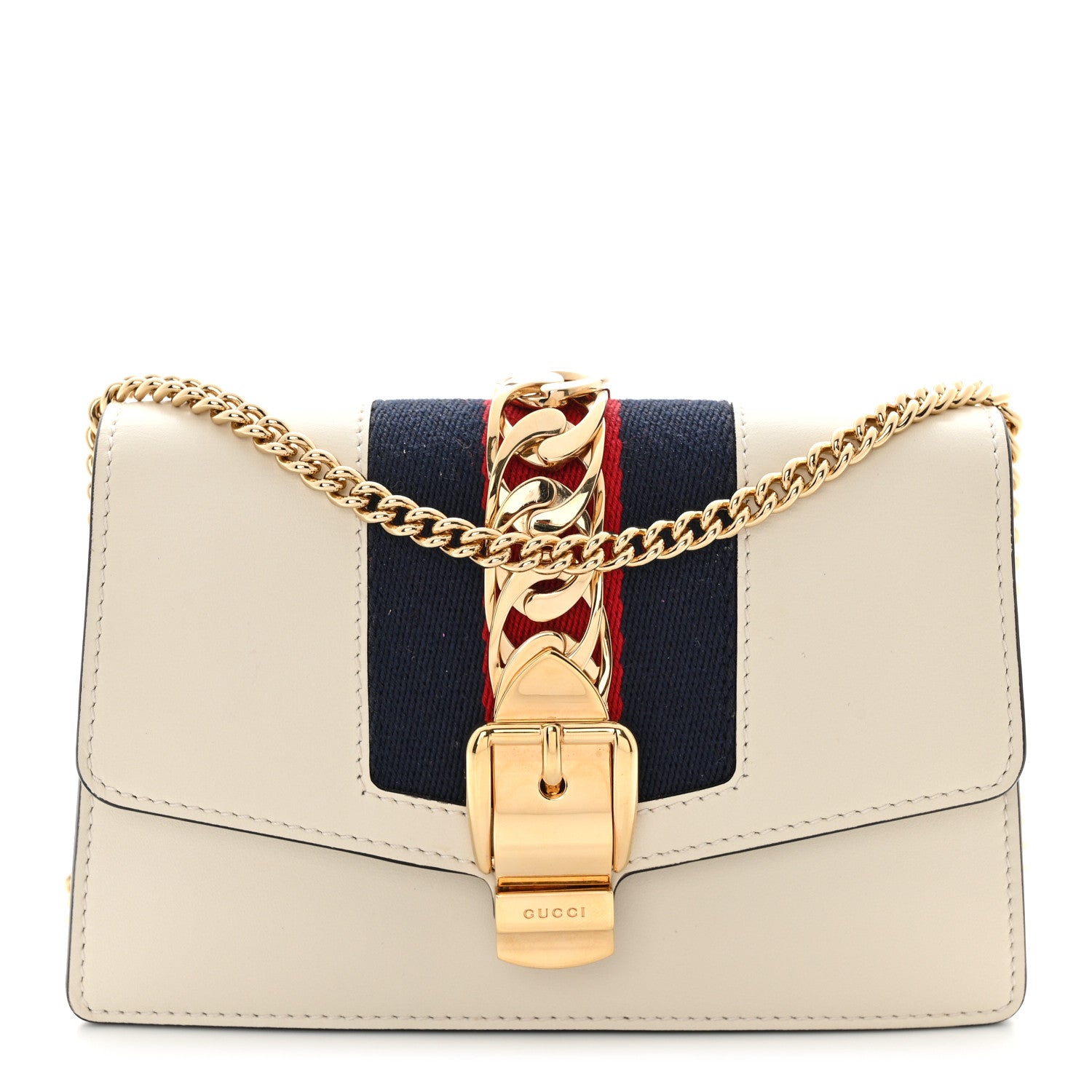 Gucci Calfskin Super Mini Sylvie Chain Shoulder Bag White 1 of 11