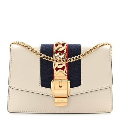 Gucci Calfskin Super Mini Sylvie Chain Shoulder Bag White 1 of 11