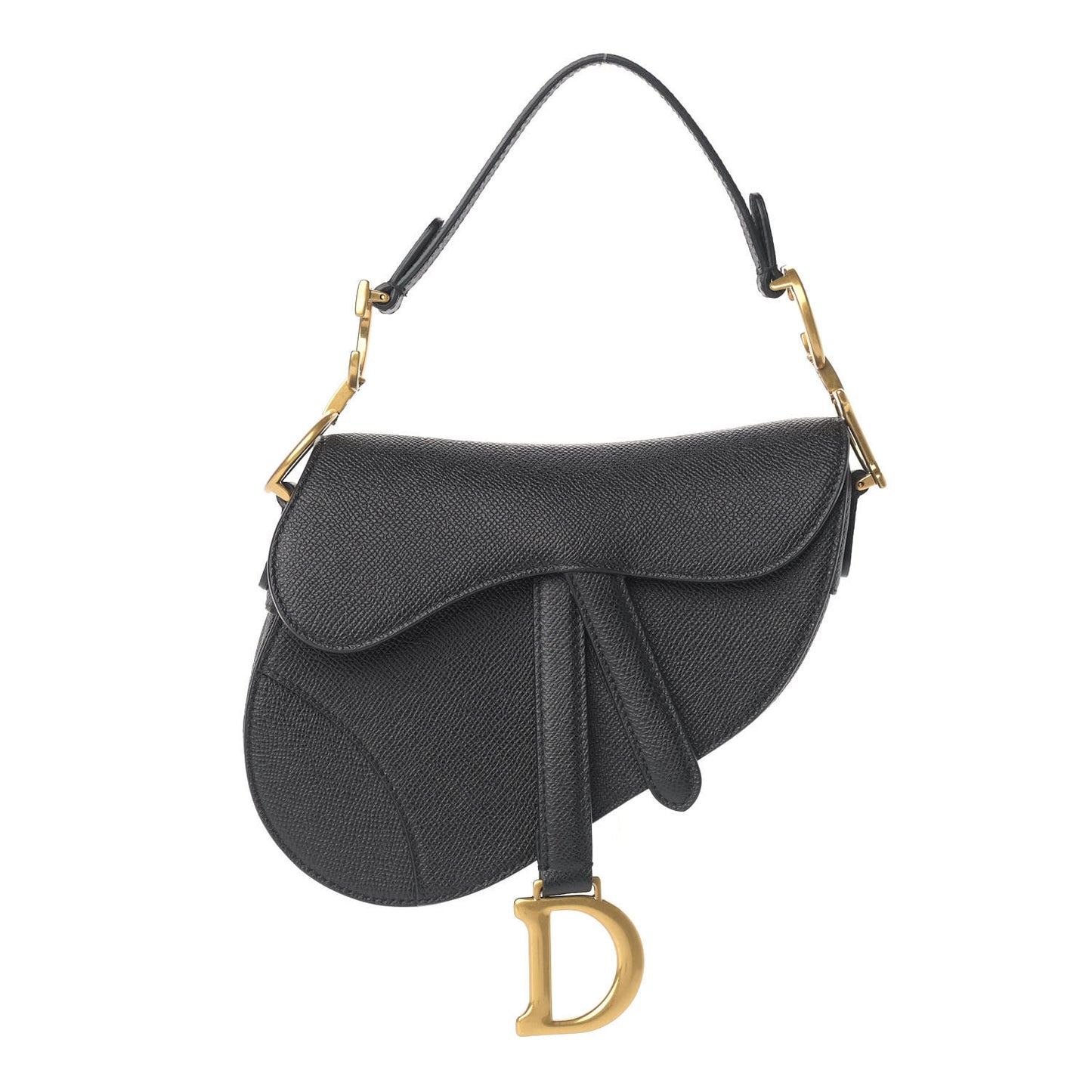 Calfskin Mini Saddle Bag Black