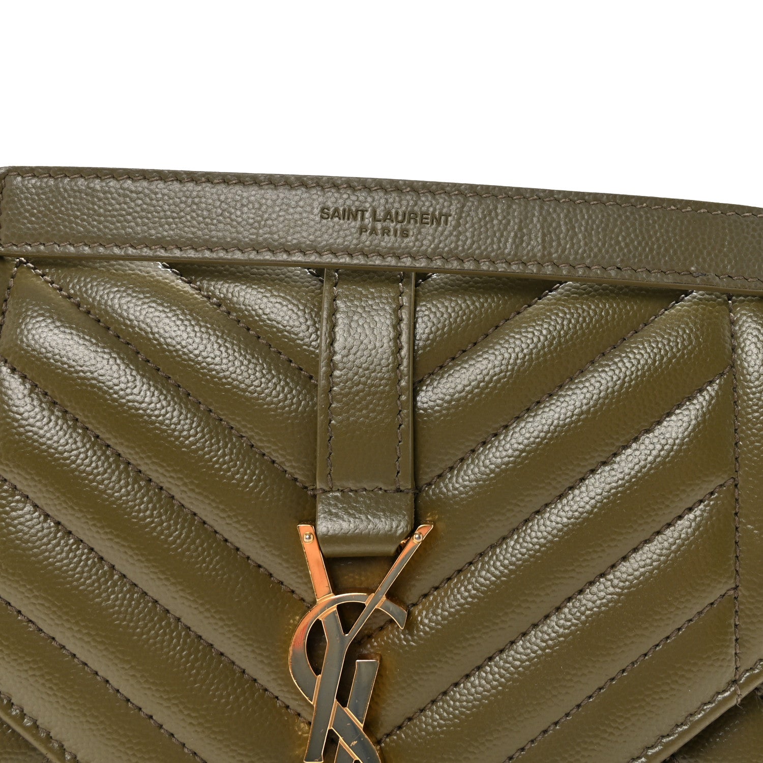 Saint Laurent Grain De Poudre Textured Mixed Matelasse Triquilt Medium Monogram Satchel Light Sage 7 of 9
