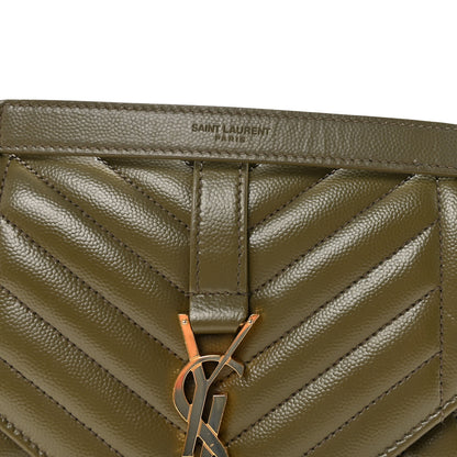Saint Laurent Grain De Poudre Textured Mixed Matelasse Triquilt Medium Monogram Satchel Light Sage 7 of 9